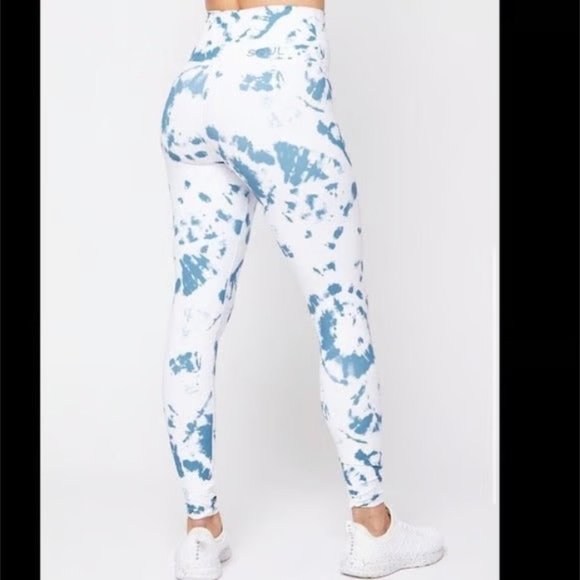 Soulcycle blue and white Tiedye Leggings - small - Picture 3 of 9